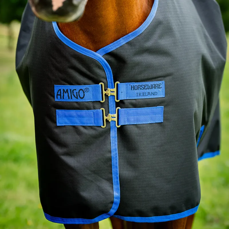 Amigo Ripstop 900D Standard Neck 50g Turnout Rug - Black/Blue-1