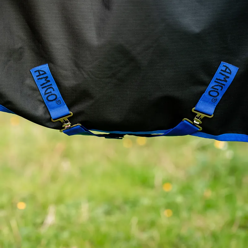 Amigo Ripstop 900D Standard Neck 50g Turnout Rug - Black/Blue-4