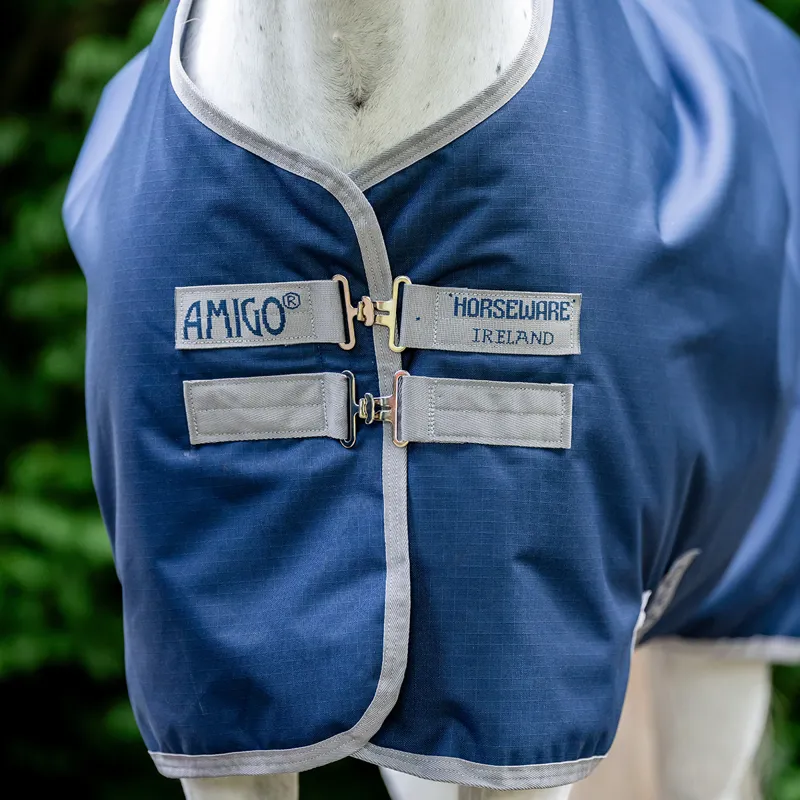 Amigo Ripstop 900D Standard Neck 50g Turnout Rug - Navy/Titanium Grey-1