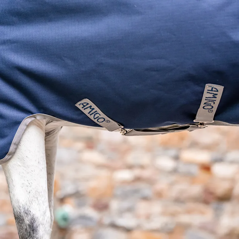 Amigo Ripstop 900D Standard Neck 50g Turnout Rug - Navy/Titanium Grey-2