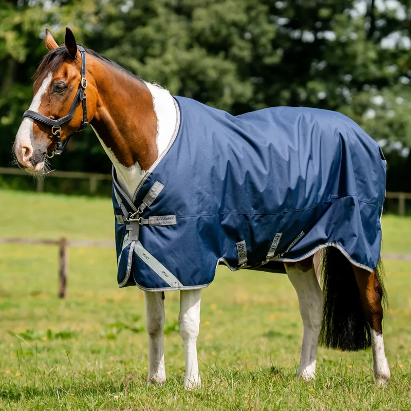 Amigo Bravo 1200D XL Standard Neck 0g Turnout Rug - Navy/Titanium