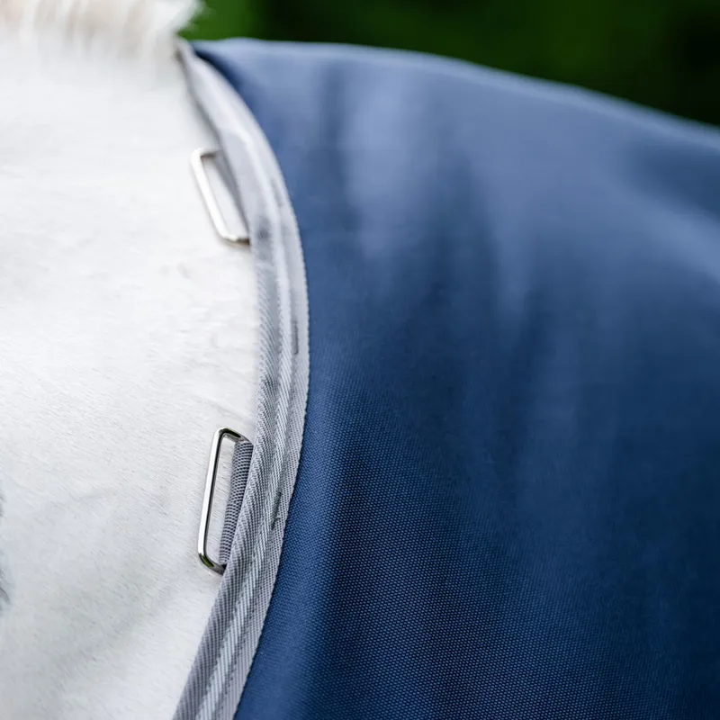 Amigo Bravo 1200D XL Standard Neck 0g Turnout Rug - Navy/Titanium-1