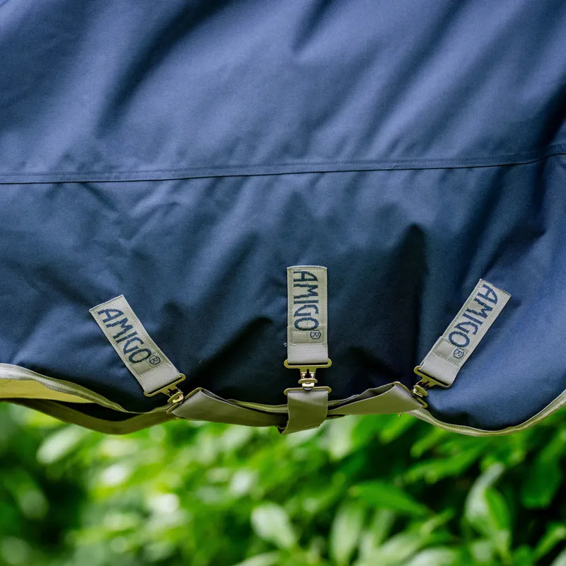 Amigo Bravo 1200D XL Standard Neck 0g Turnout Rug - Navy/Titanium-3