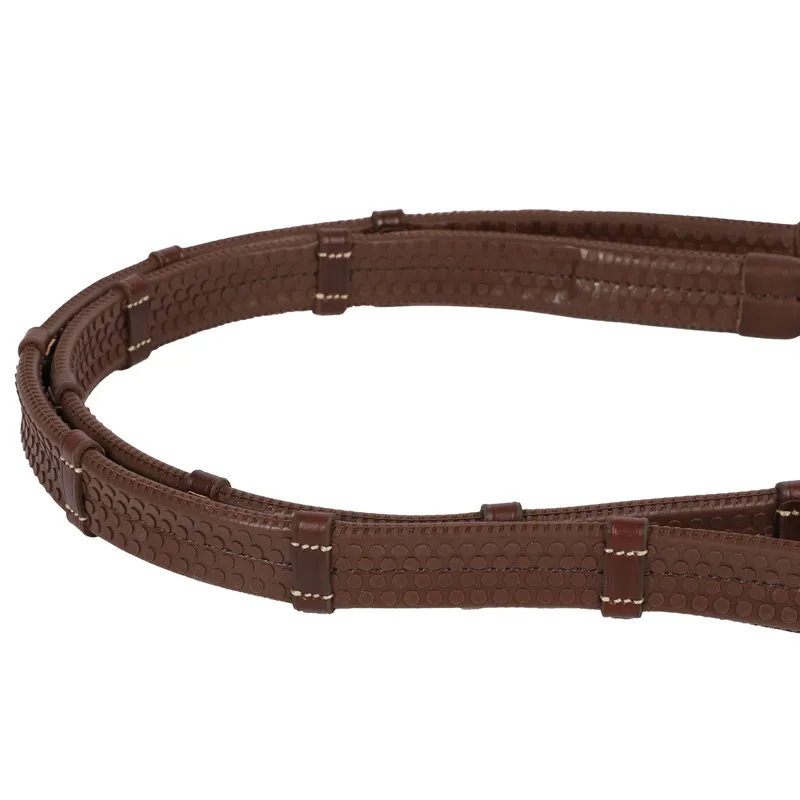 Antares Signature Sport Rubber Reins with Loops - Brown-1