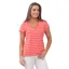 Lighthouse Ariana Ladies Short Sleeve T-Shirt - Coral Stripe