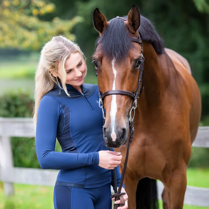 Ariat Ascent 1/4 Zip Ladies Base Layer - Navy-4