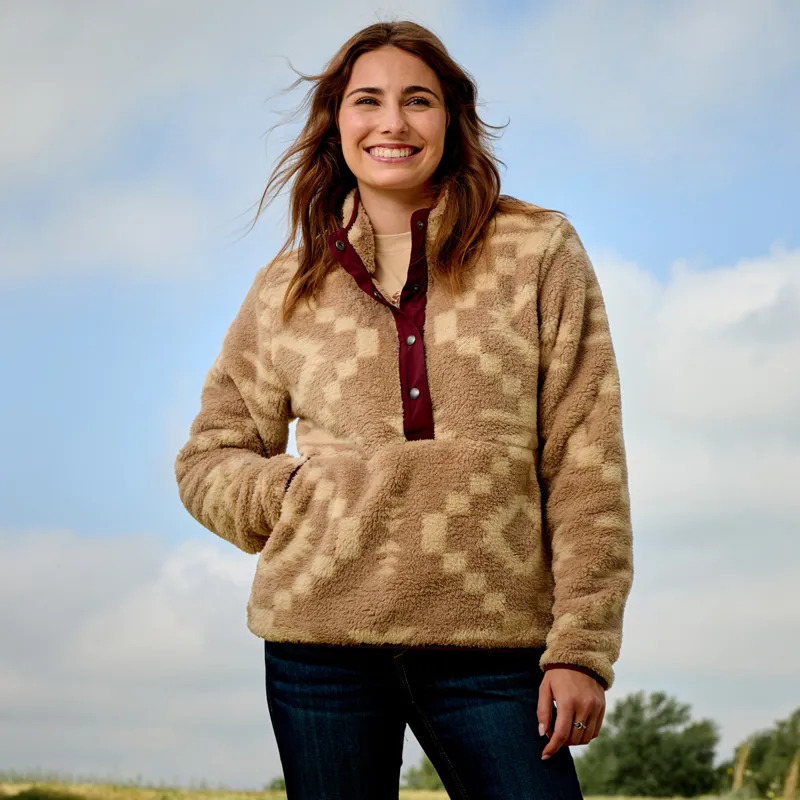Ariat Berber Snap Front Womens Sweatshirt - Lone Ridge Print-1