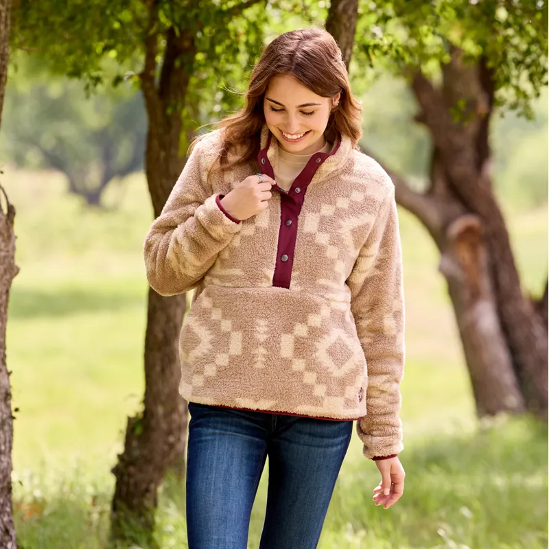 Ariat Berber Snap Front Womens Sweatshirt - Lone Ridge Print-6