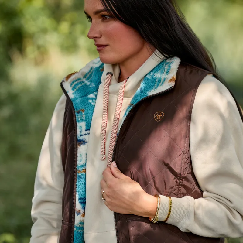 Ariat Dilon 2.0 Womens Reversible Insulated Gilet - Mole-1