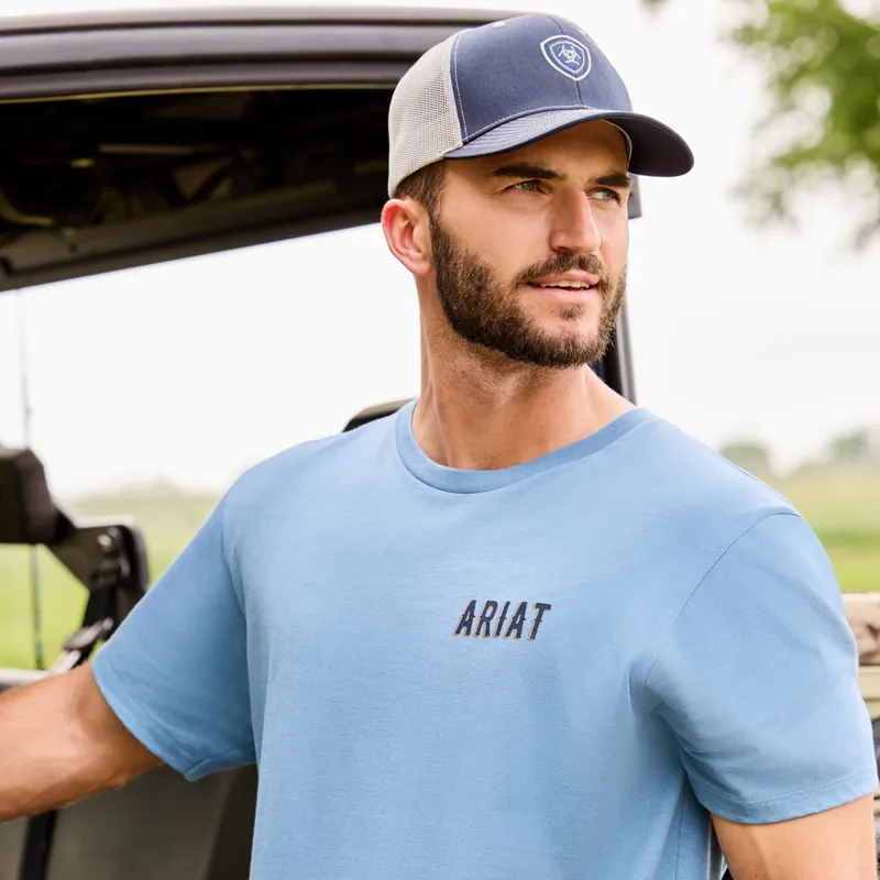 Ariat Blazing Saddle Mens Tee - Coronet Blue-3