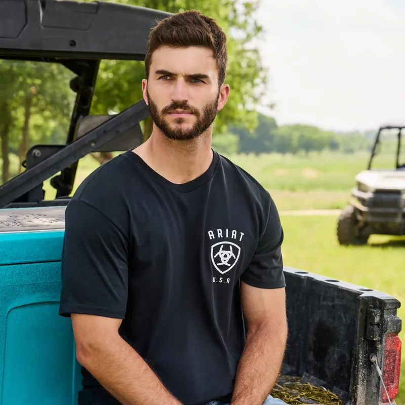 Ariat Faded Bull Mens Tee - Black-6