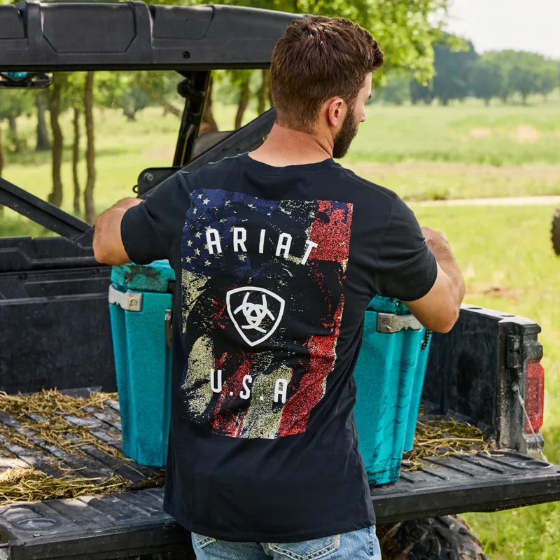 Ariat Faded Bull Mens Tee - Black-2