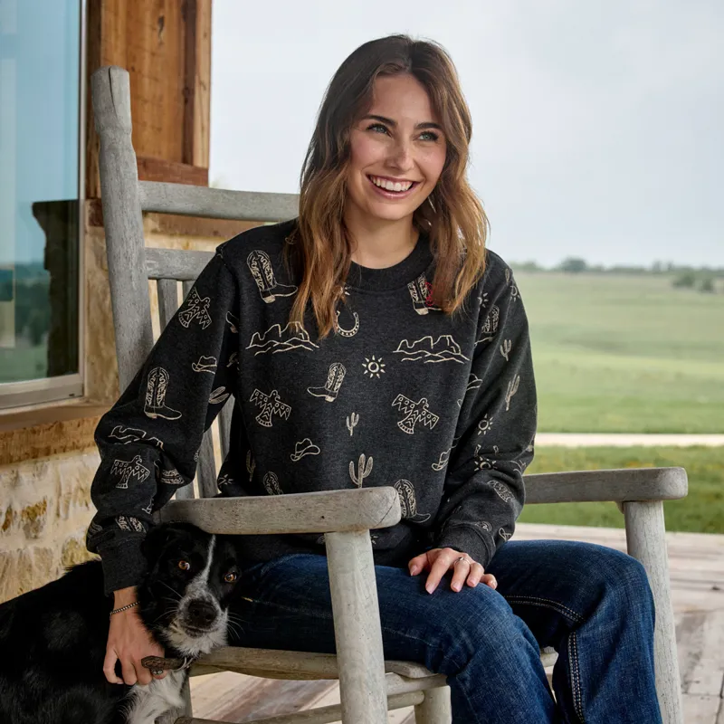 Ariat Essential Crew Womens Sweatshirt - Black Heather-1