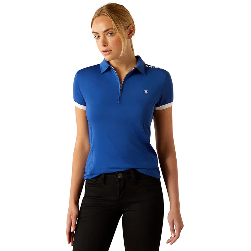 Ariat Bandera 1/4 Zip Ladies Polo Shirt - Sodalite Blue
