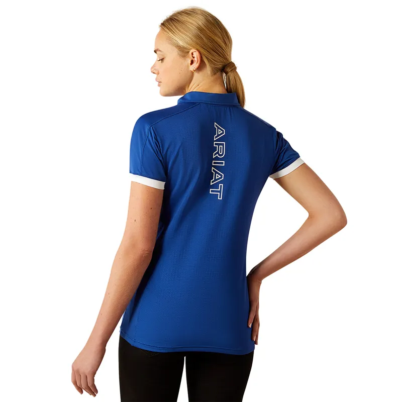 Ariat Bandera 1/4 Zip Ladies Polo Shirt - Sodalite Blue-1