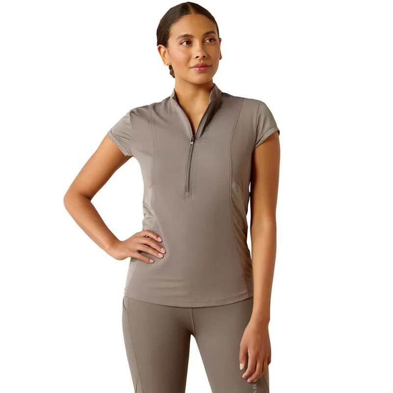 Ariat Breathe 1/4 Zip Ladies Short Sleeve Base Layer - Plum Grey