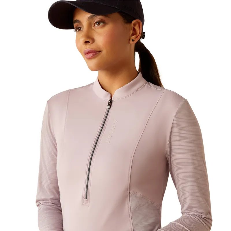Ariat Breathe 1/4 Zip Ladies Base Layer - Sea Fog-2
