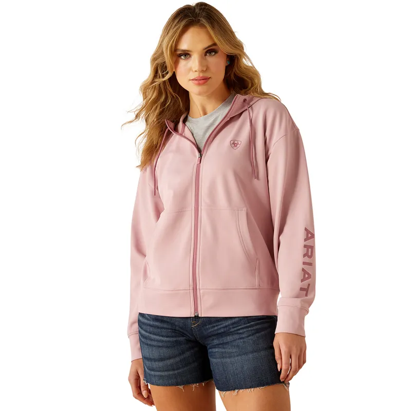 Ariat Breeze Full Zip Ladies Hoodie - Dry Rose