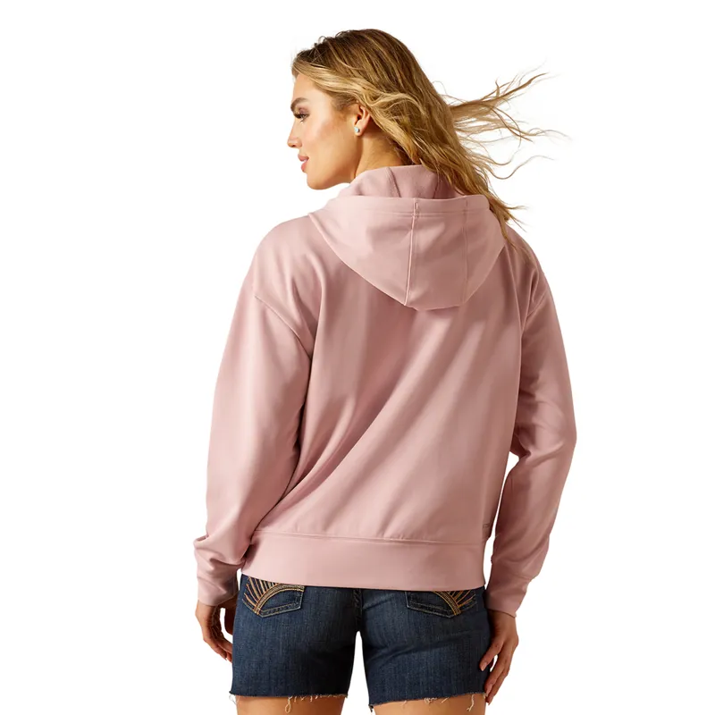 Ariat Breeze Full Zip Ladies Hoodie - Dry Rose-1