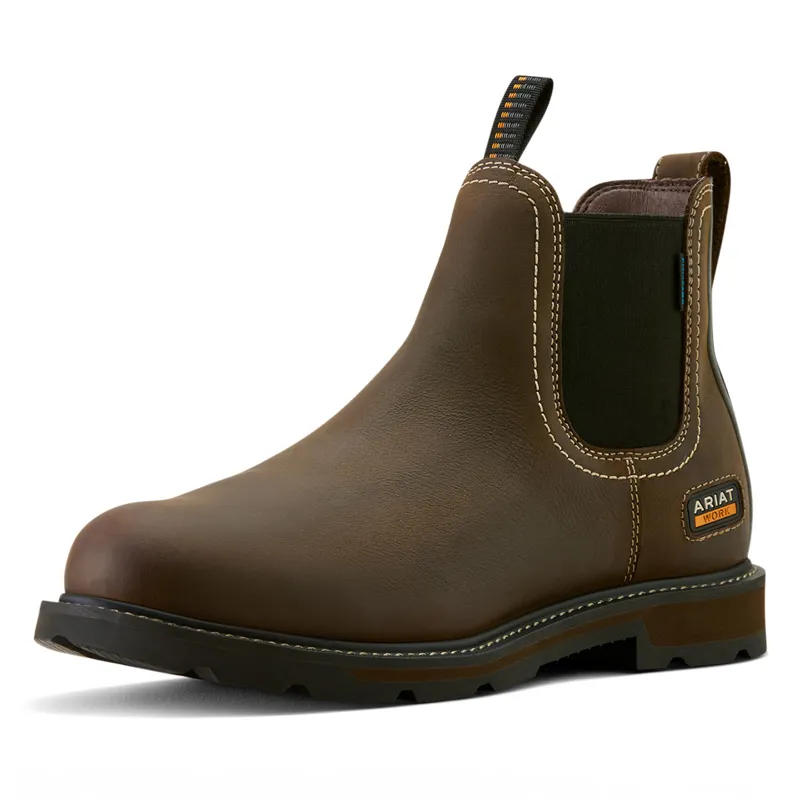 Ariat Groundbreaker Waterproof Soft Toe Mens Work Boots - Dark Brown