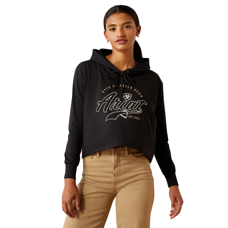 Ariat Heels Down Ladies Hoodie Tee - Black