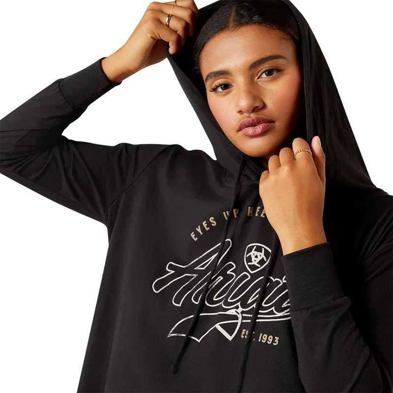 Ariat Heels Down Ladies Hoodie Tee - Black-2