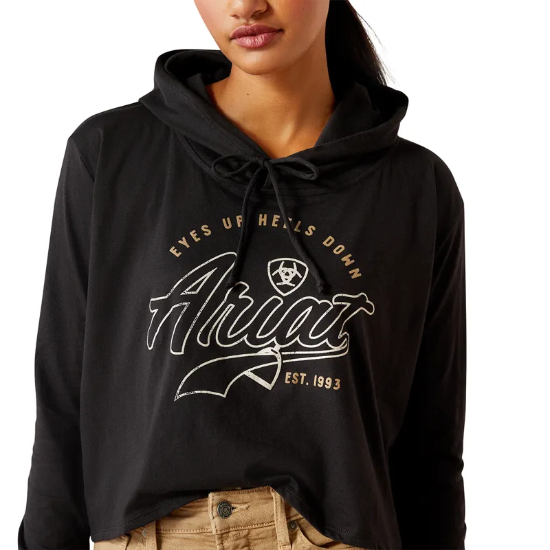 Ariat Heels Down Ladies Hoodie Tee - Black-3
