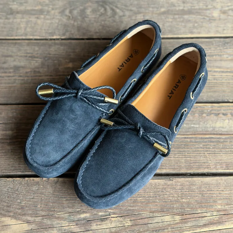 Ariat Margot Womens Driving Moccasins - Navy Suede-5