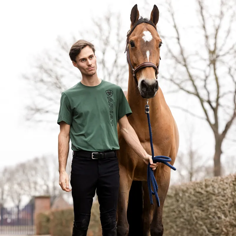 Ariat Vertical Logo Mens Tee - Monstera-5