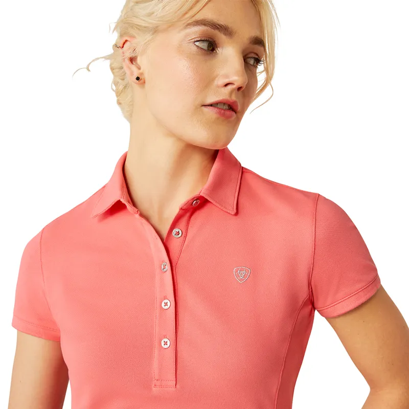 Ariat Prix 3.0 Ladies Polo Shirt - Coral Paradise-3