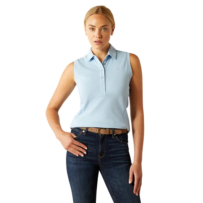 Ariat Prix 3.0 Ladies Sleeveless Polo Shirt - Blue Bell