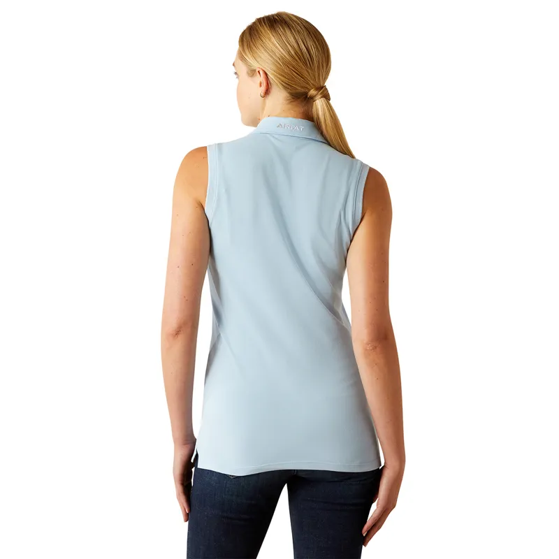 Ariat Prix 3.0 Ladies Sleeveless Polo Shirt - Blue Bell-1