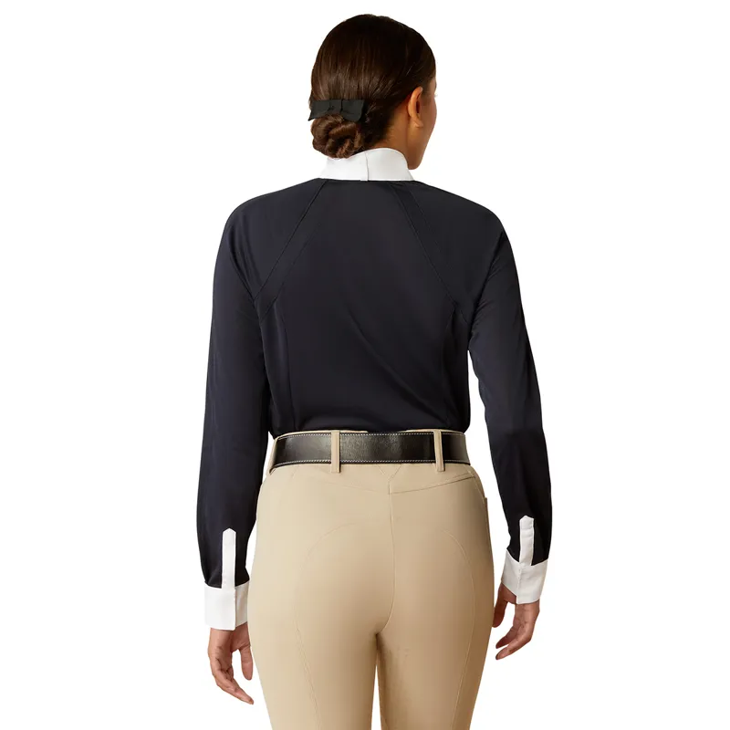 Ariat Sunstopper 3.0 Pro Ladies Show Shirt - Navy/Presley Print-2