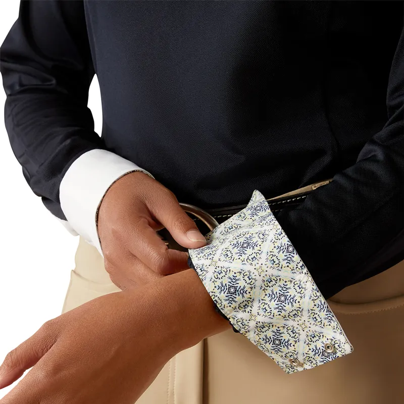 Ariat Sunstopper 3.0 Pro Ladies Show Shirt - Navy/Presley Print-1