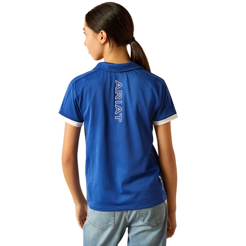 Ariat Bandera 1/4 Zip Junior Polo Shirt - Sodalite Blue-2