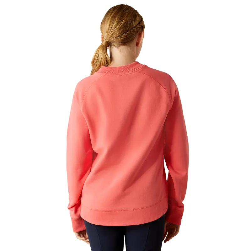Ariat Benicia Junior Girls Sweatshirt - Coral Paradise-1