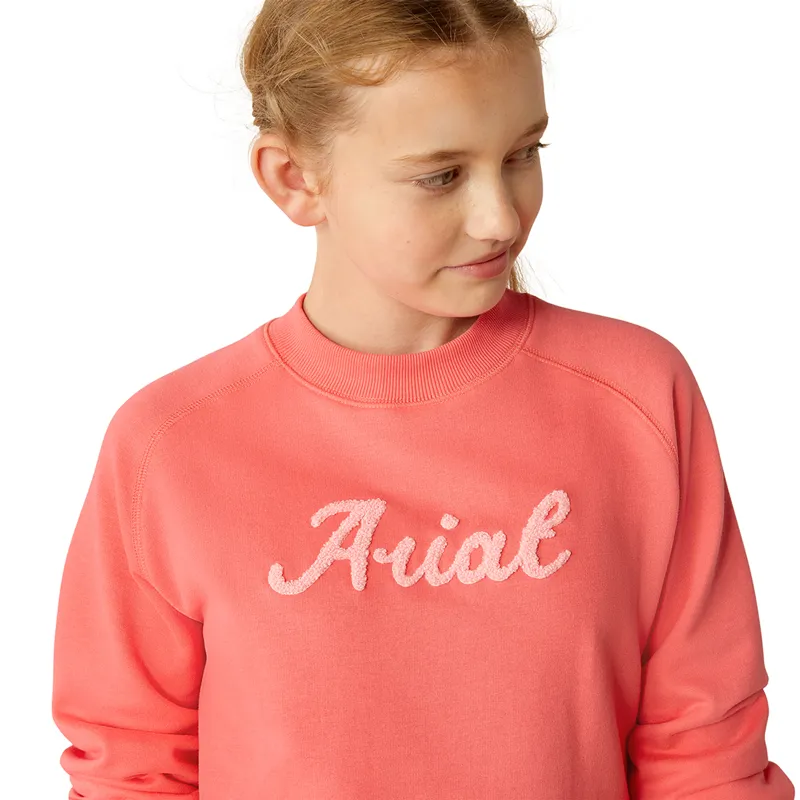 Ariat Benicia Junior Girls Sweatshirt - Coral Paradise-2