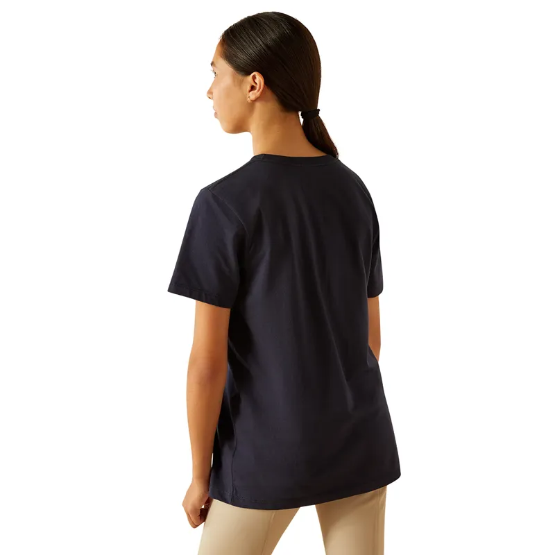 Ariat Hay Girl Junior Short Sleeve Tee - Navy-2