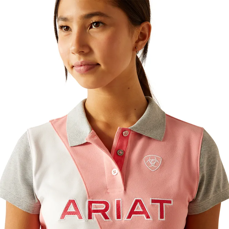Ariat Youth Taryn Junior Polo Shirt - Flamingo Pink-2