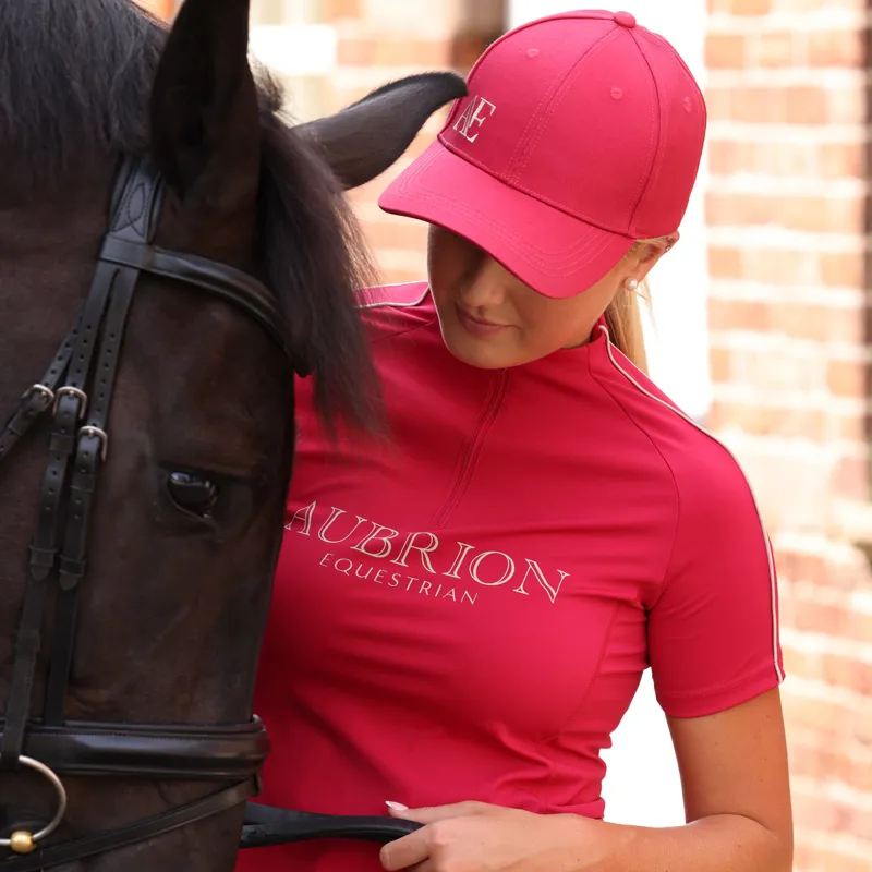 Aubrion Equestrian Womens Short Sleeve Base Layer - Dewberry-2