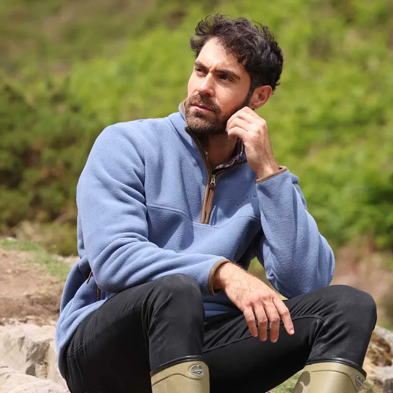 Aubrion Core Mens Half Zip Fleece - Blue