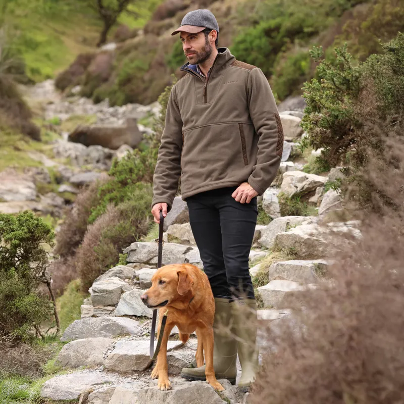 Aubrion Heritage Unisex Quarter Zip Fleece - Dark Olive-2