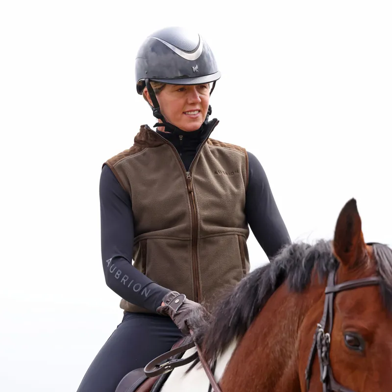 Aubrion Heritage Unisex Fleece Gilet - Dark Olive-2