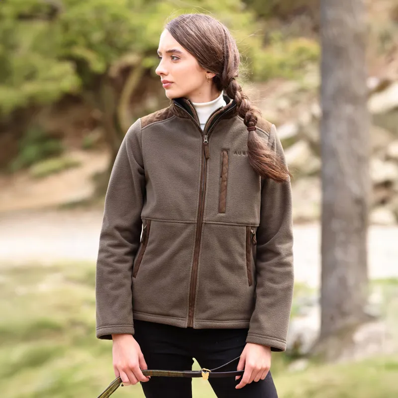 Aubrion Heritage Unisex Full Zip Fleece - Dark Olive-1