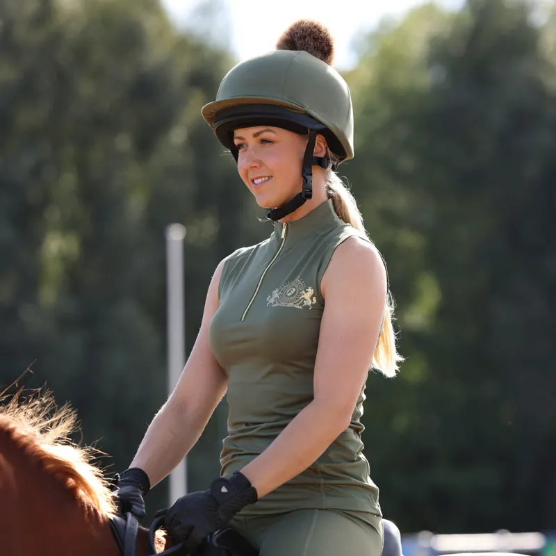 Aubrion Team Ladies Sleeveless Base Layer - Moss-2