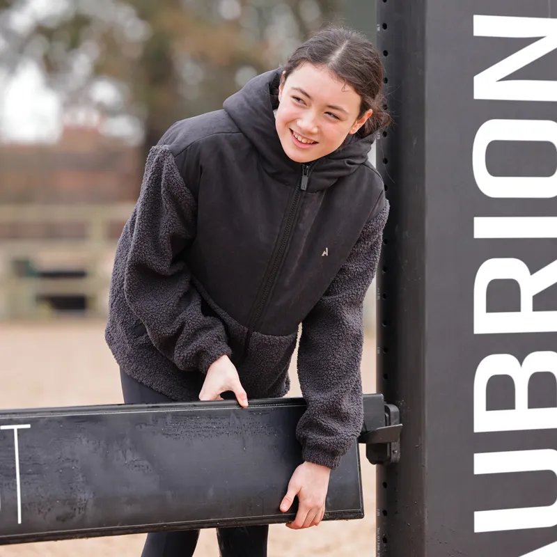 Aubrion React Young Rider Sherpa Fleece Jacket - Shadow-1