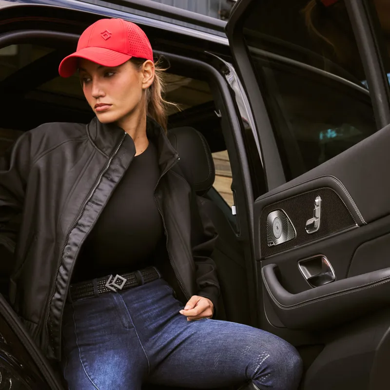 Aztec Diamond Premium Denim Knee Grip Womens Breeches - Indigo-5