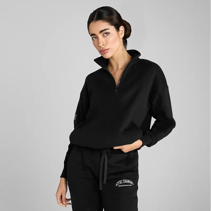 Aztec Diamond EQ Club Womens Half Zip Sweater - Black-1