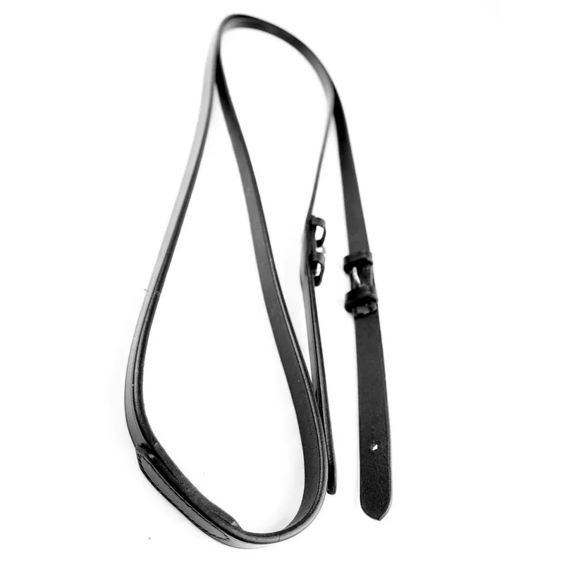 Dever Ascot Polo Weymouth-Style Plain Leather Reins - Black