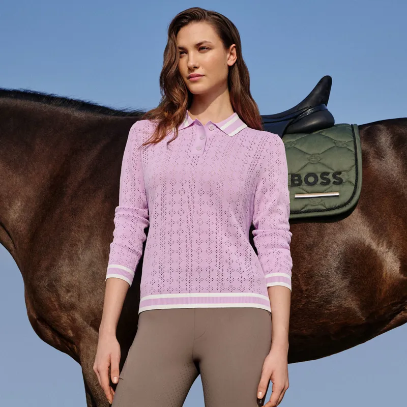 BOSS Equestrian Pam Womens Long Sleeve Polo Shirt - Orchid Pre-Order